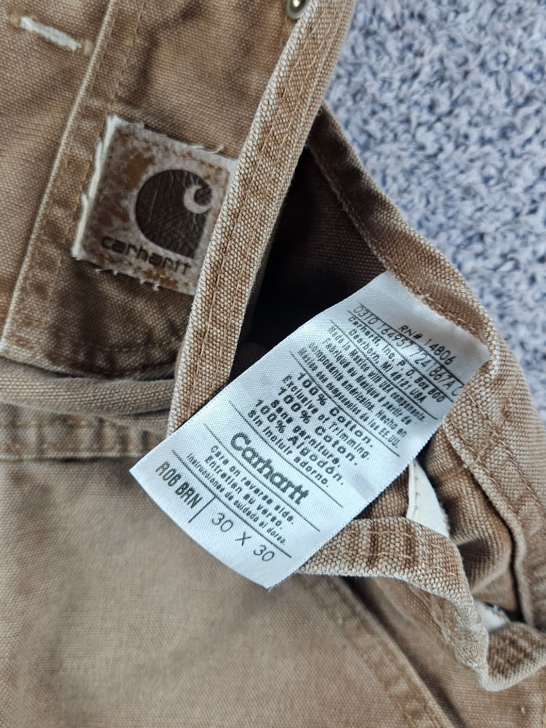 칼하트 R06 덕 캔버스 더블니 오버롤 슈트 (30X30) / 10924 상품이미지7