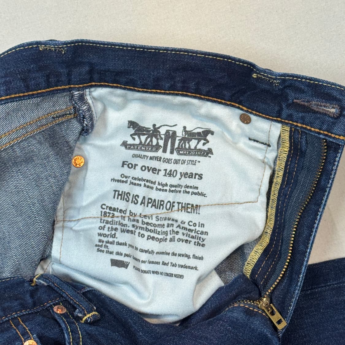 32inch) 리바이스 505 레귤러 핏 진청 데님 청바지 상품이미지8