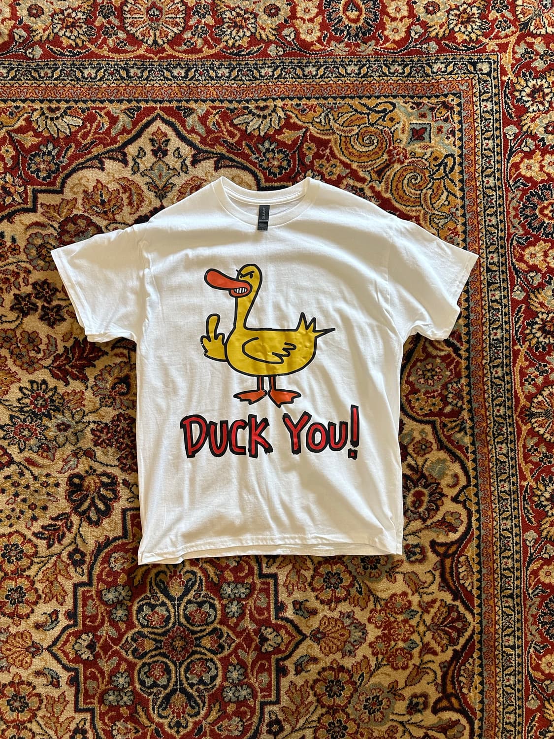 "DUCK YOU!" 앵그리 오리 그래픽 티셔츠 - L 상품이미지2