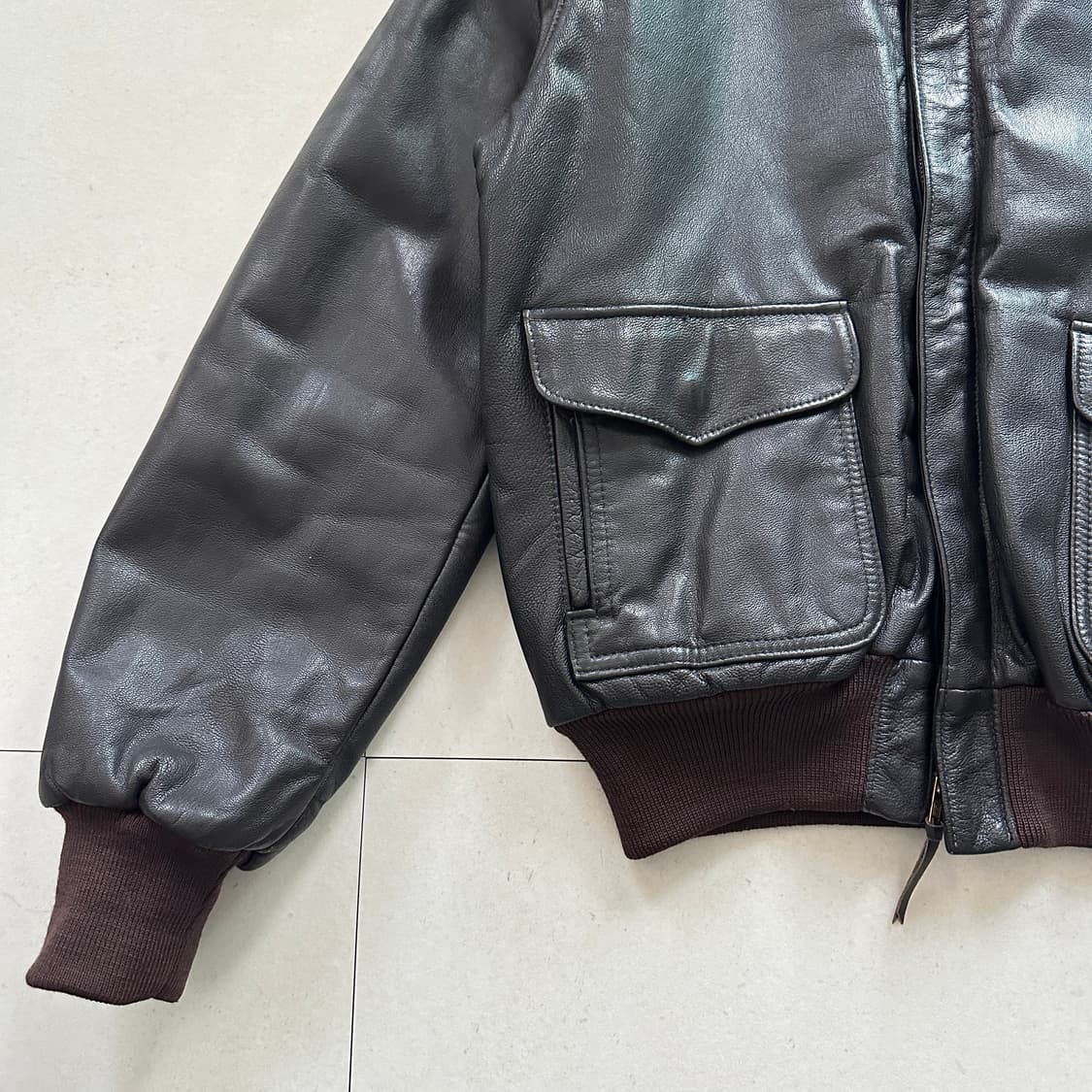 80s 엘엘빈 L.L.Bean 미국생산 A-2 고트스킨 가죽 자켓 42 상품이미지6