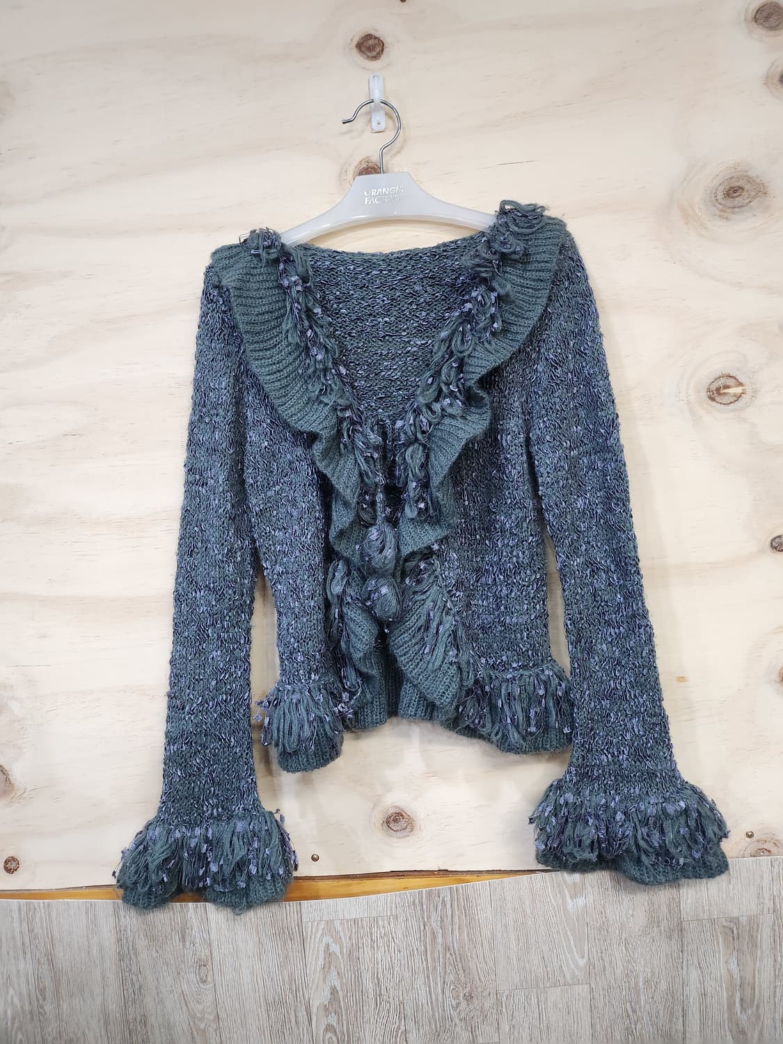 529) 빈티지 프릴 장식 니트 가디건 상품이미지1