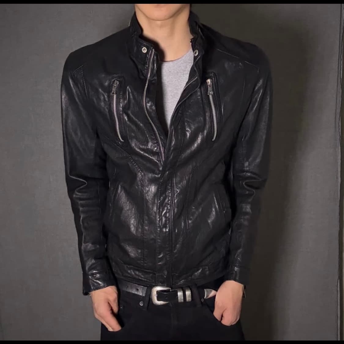 lamb skin leather jacket 레더 자켓 상품이미지1