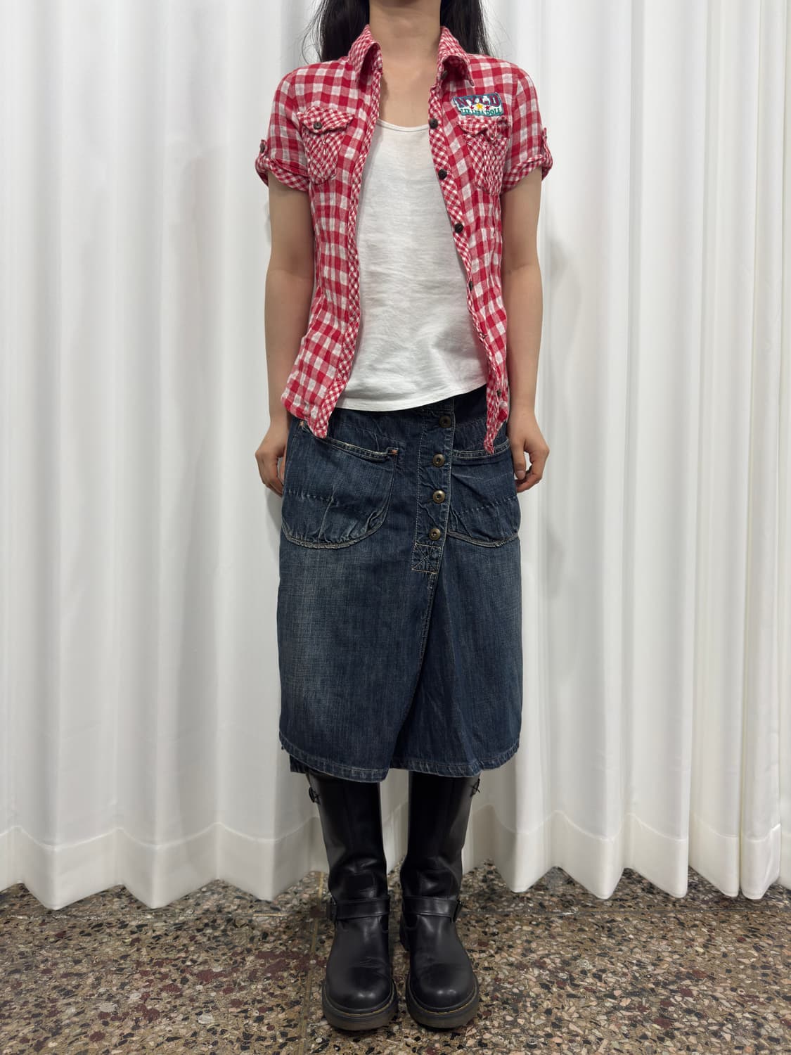 antgauge denim button midi skirt 상품이미지2
