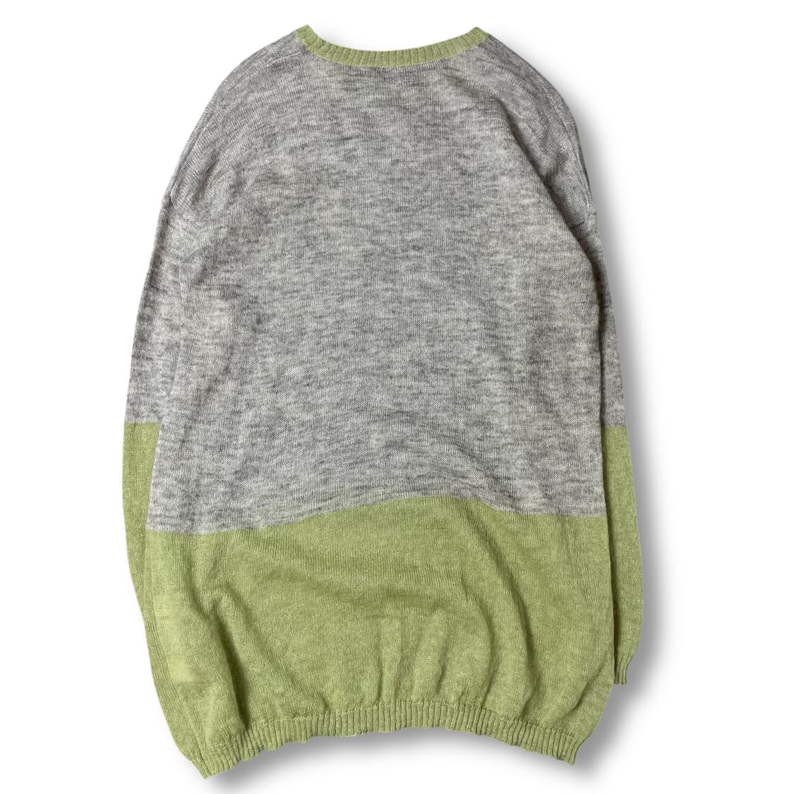 빈티지 그레이 연두 시스루 롱 긴팔 니트 상품이미지2