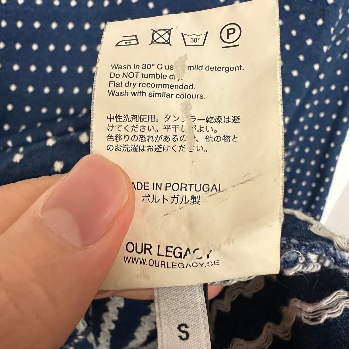 아워레가시 인디고 자카드 도트 롱슬리브 상품이미지5