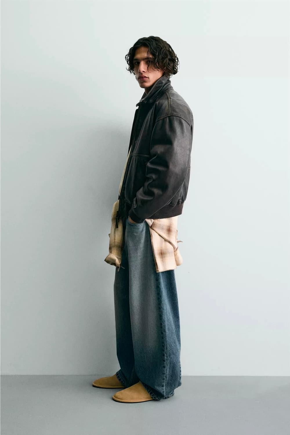 [M]자라 포드 레더 자켓 상품이미지3