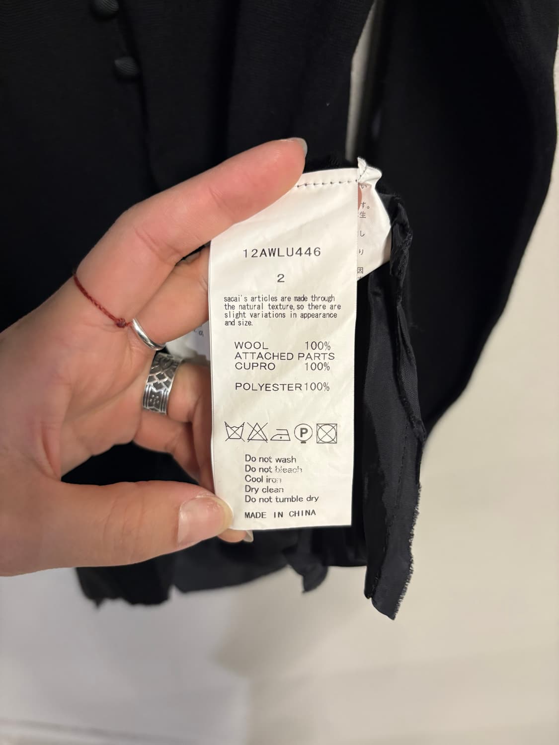 SACAI LUCK back pleats cardigan black 2  상품이미지8