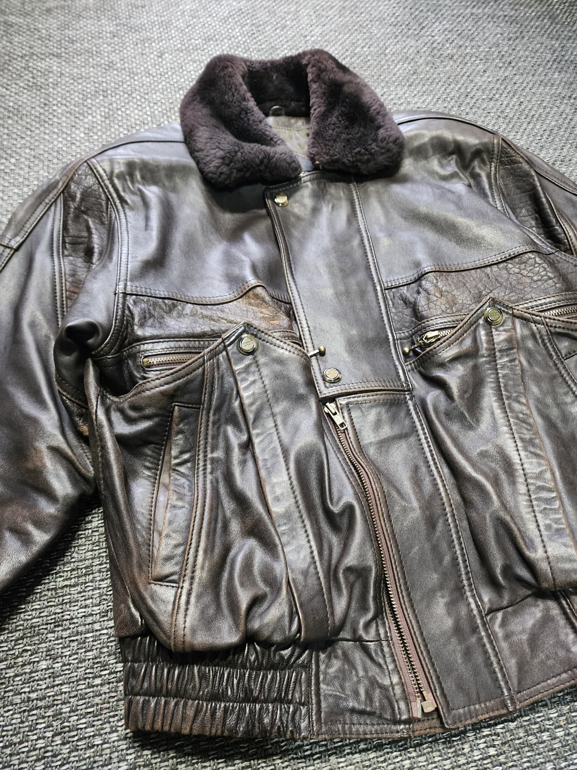 빈티지 브라운 양가죽 자켓 상품이미지6