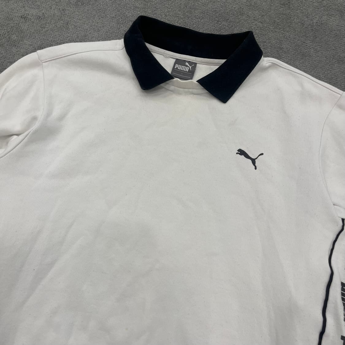 L 푸마 화이트 카라 맨투맨 상품이미지2