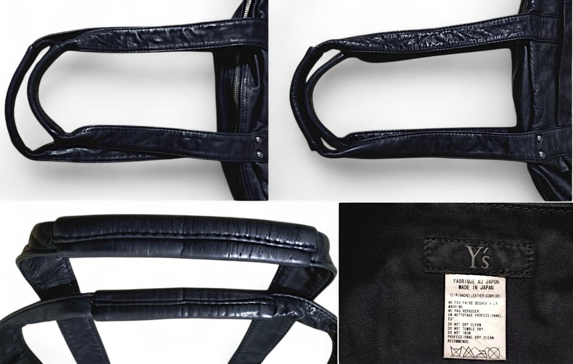 요지 야마모토 와이즈 가공 소가죽 보스톤백 상품이미지6