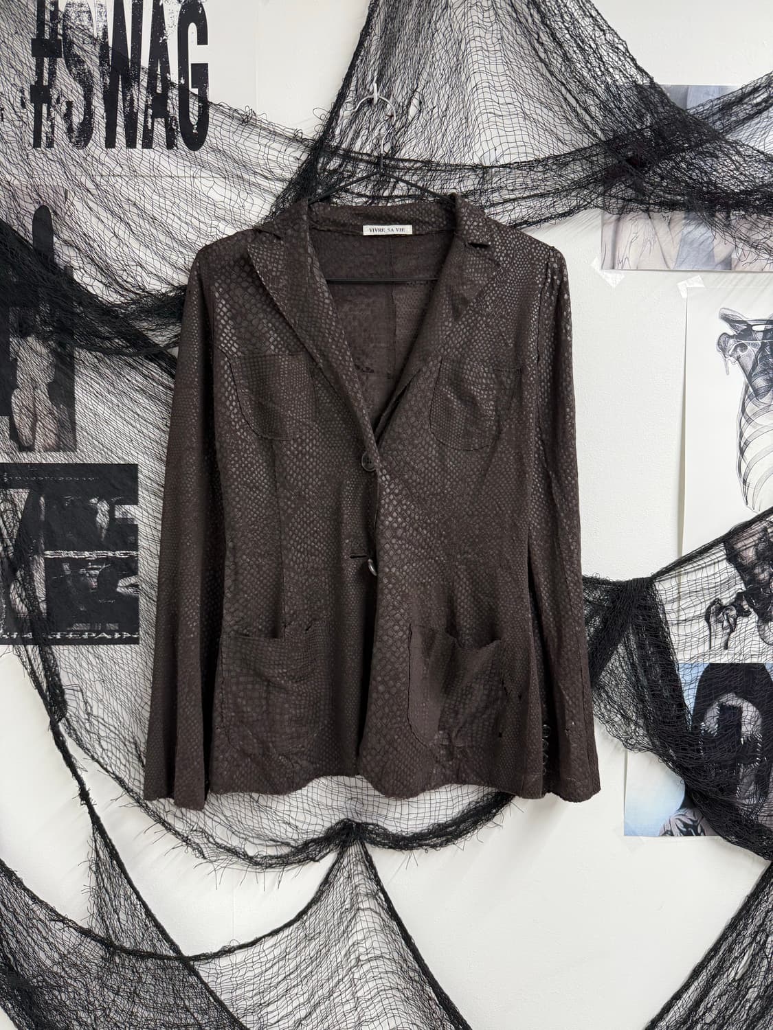 Snake pattern seethrough jacket 상품이미지2