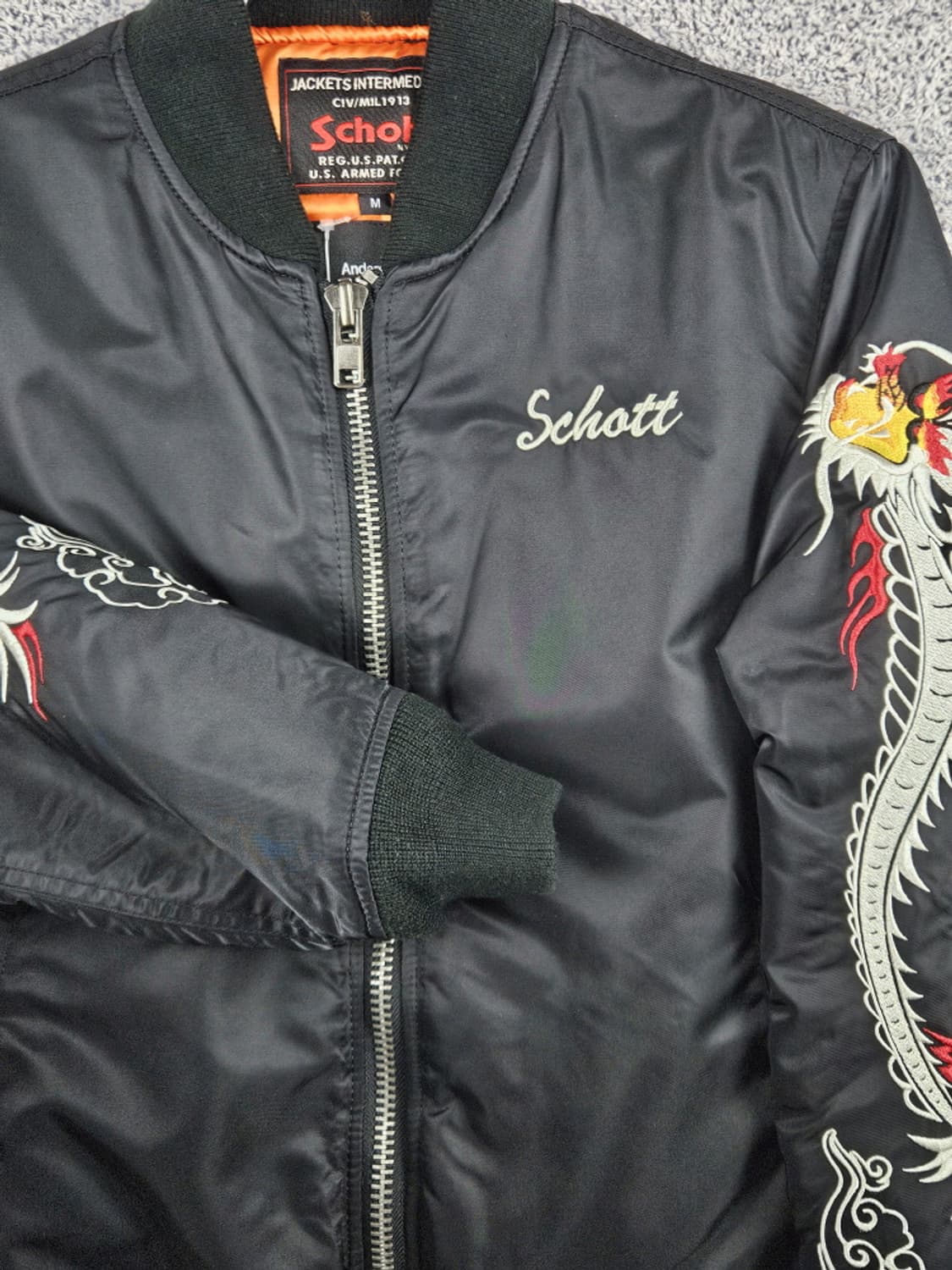 쇼트 X 앤더슨벨 드래곤자수 스카잔 봄버자켓 ( M ) / 9967 상품이미지4