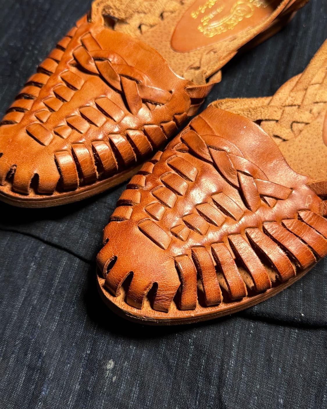 90's 카스터스 레더 후리체 샌등 6 1/2 상품이미지3