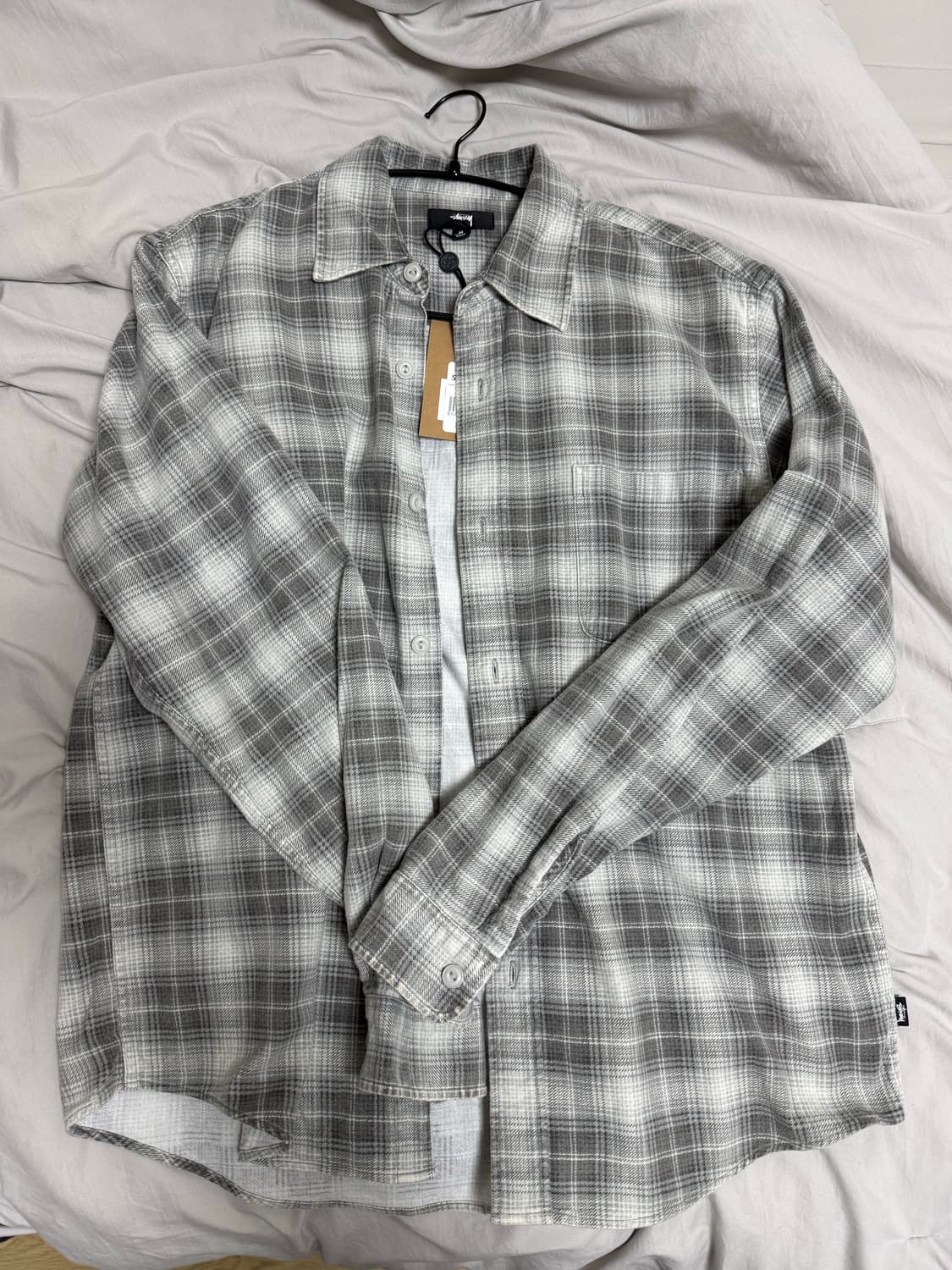 [M]스투시 덱스 프린티드 체크셔츠 grey 상품이미지1