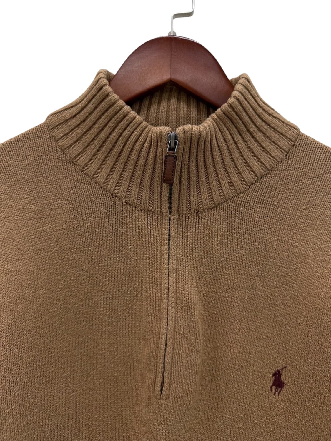 00s 폴로 반집업 니트 브라운베이지 (XL~2XL)  상품이미지3