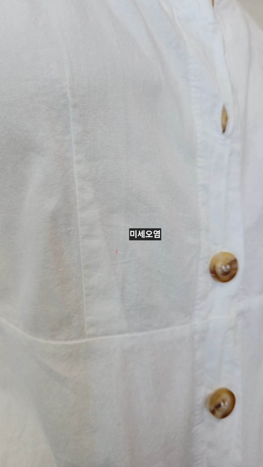 GRL 스퀘어넥 퍼프 원피스 화이트 M 버튼 반팔 소매 리본 상품이미지6