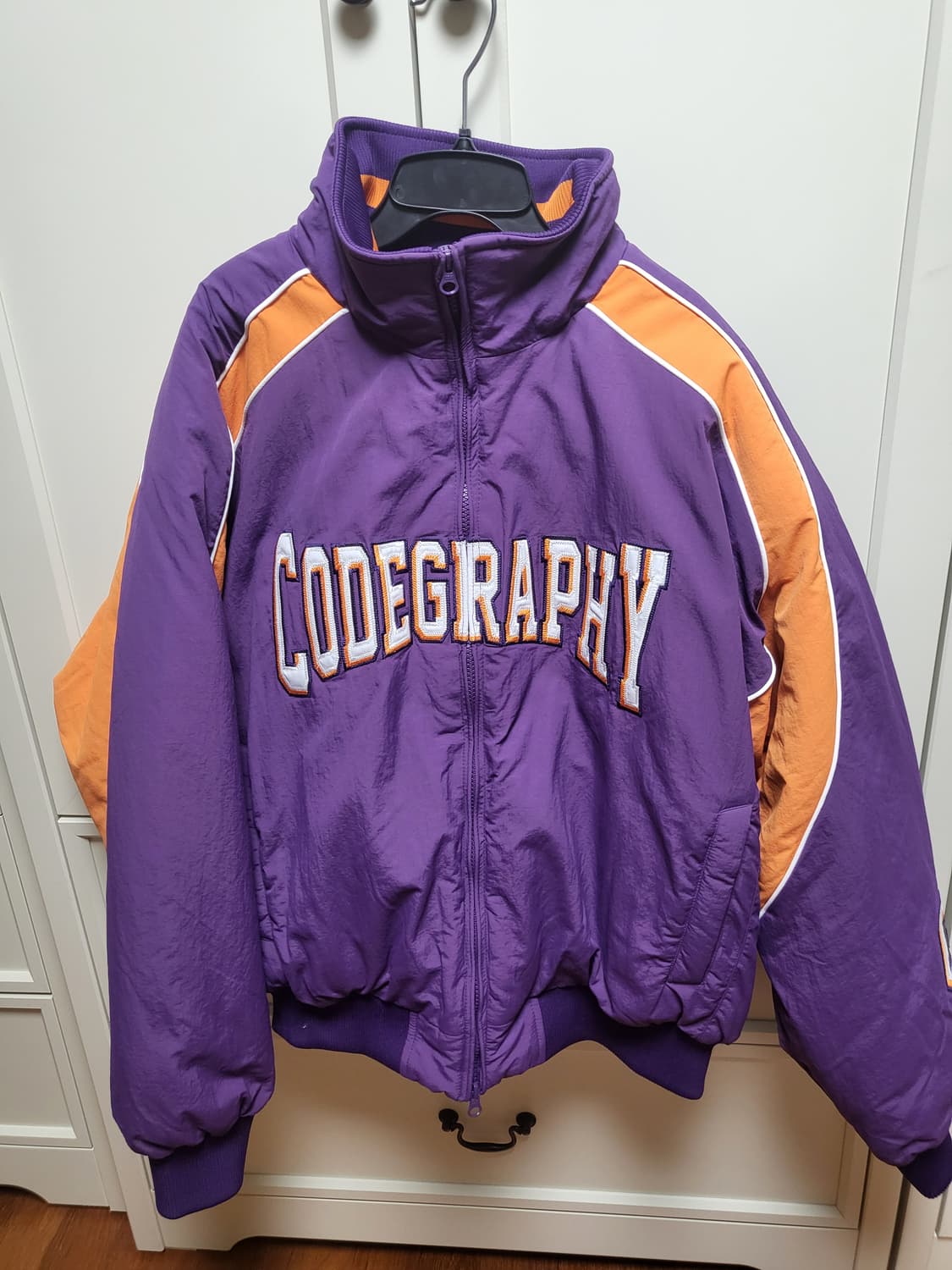 코드그라피 나일론 배색 나일론 점퍼 자켓 퍼플 L 상품이미지6