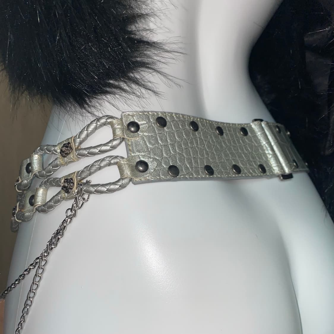 빈티지 갸루 체인 실버 벨트/다이아깔 고스 펑크 y2k 상품이미지3