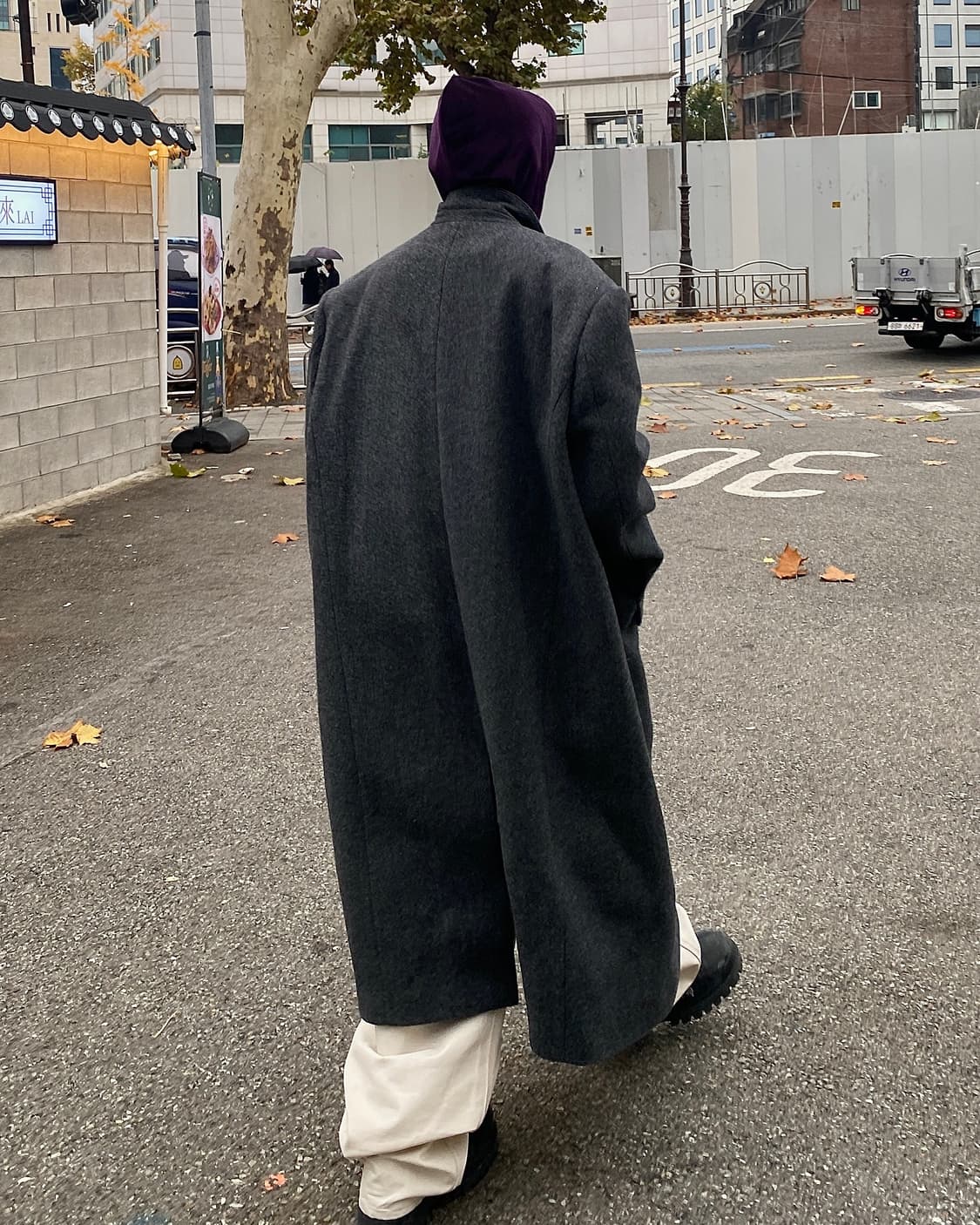 [1회착용/1] 24FW 언더마이카 헤링본 오버핏 코트 상품이미지3