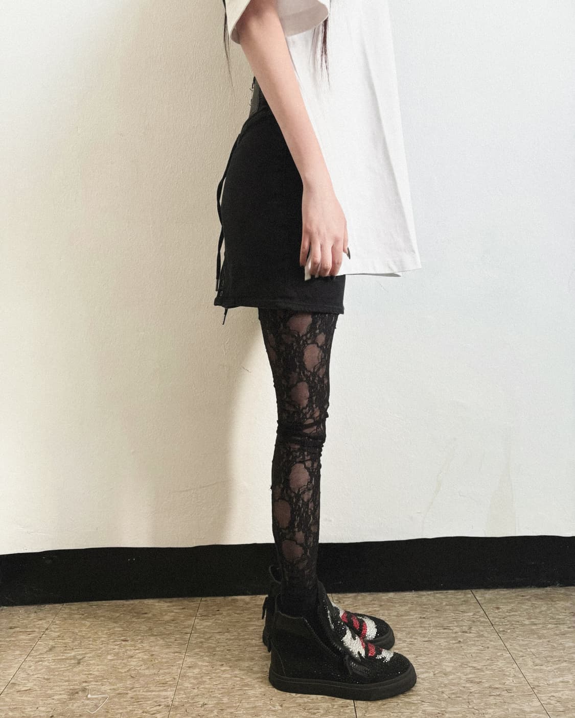 시스루 레이스 레깅스 상품이미지3