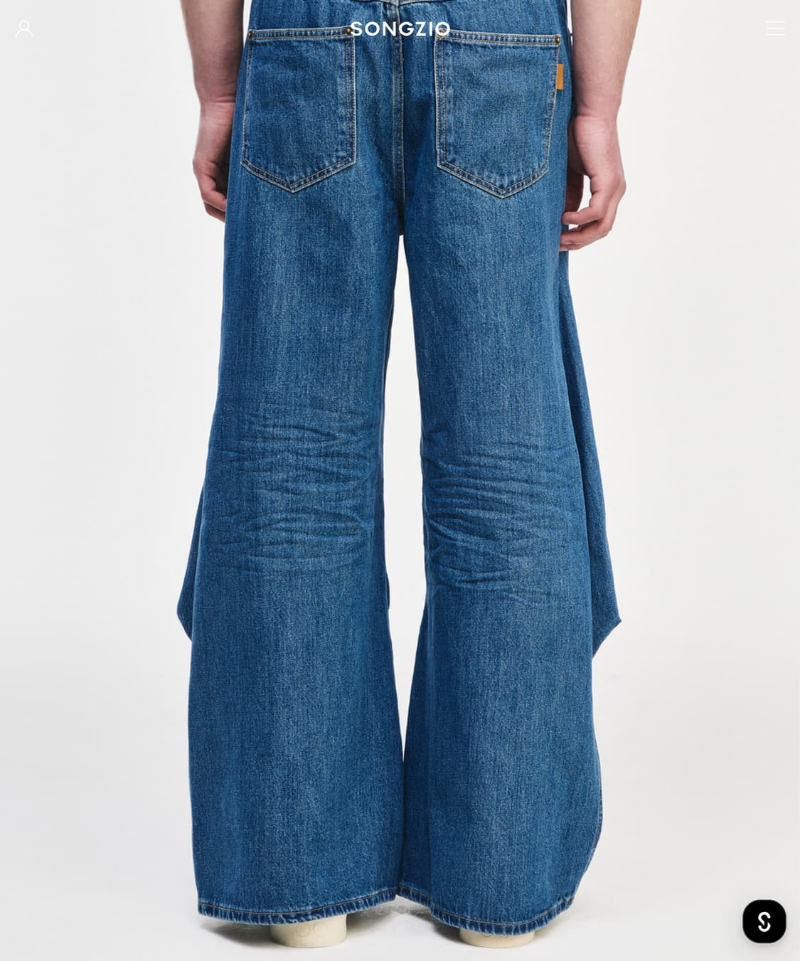 송지오 26SS 컬렉션 바이어스 드레이프 플레어 데님 86사이즈 상품이미지5