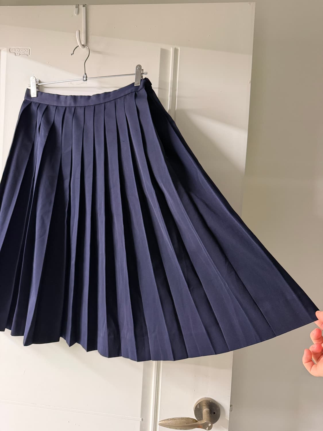 일본빈티지 네이비 플리츠 미디스커트 상품이미지7