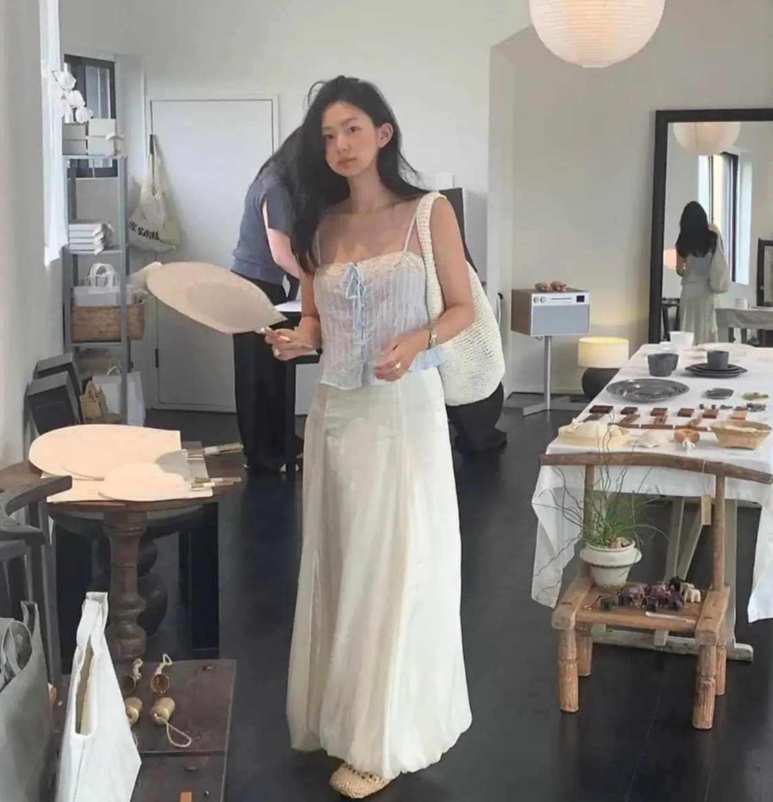 ZARA 자라 로맨틱 스트랩 탑 xs 파르벵 피버 착용 자라 슬리브리스 상품이미지3