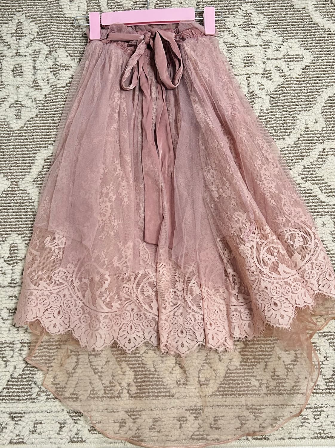 엑시즈팜 핑크 언발 샤스커트  모리 페어리 상품이미지1