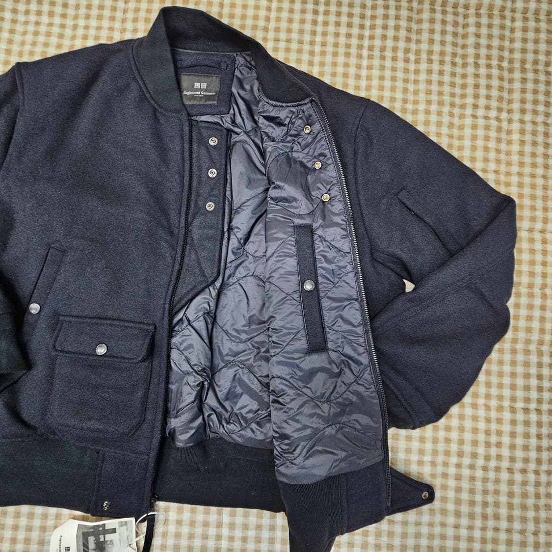 미착용 유니클로X엔지니어드 가먼츠 퍼프테크 블루점퍼 남자100~105 상품이미지8