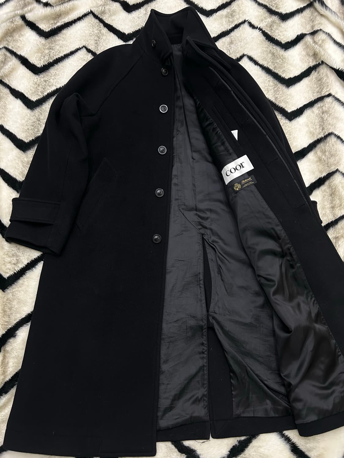 [실측L]COOR 벨란티 캐시미어 블랜드 발마칸 코트/블랙 상품이미지5