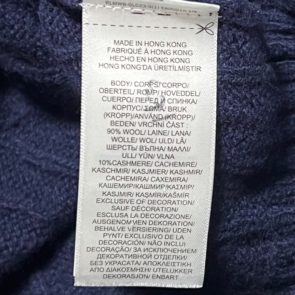 Polo Ralph Lauren 울 캐시미어 케이블 네이비 니트 상품이미지4