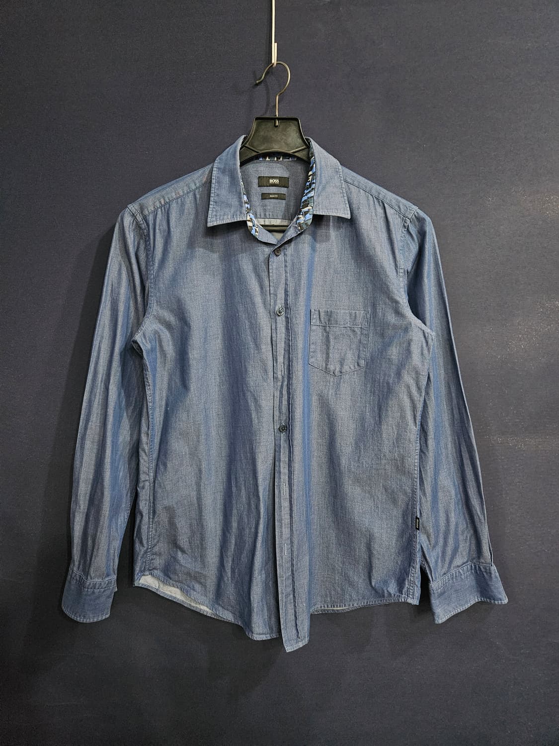 휴고보스 블루 남성 슬림핏 100 긴팔셔츠  상품이미지1