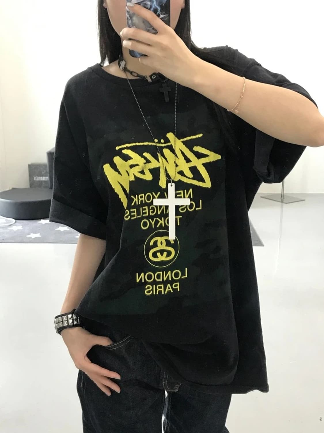 스투시 카모 월드투어 반팔 티 상품이미지3