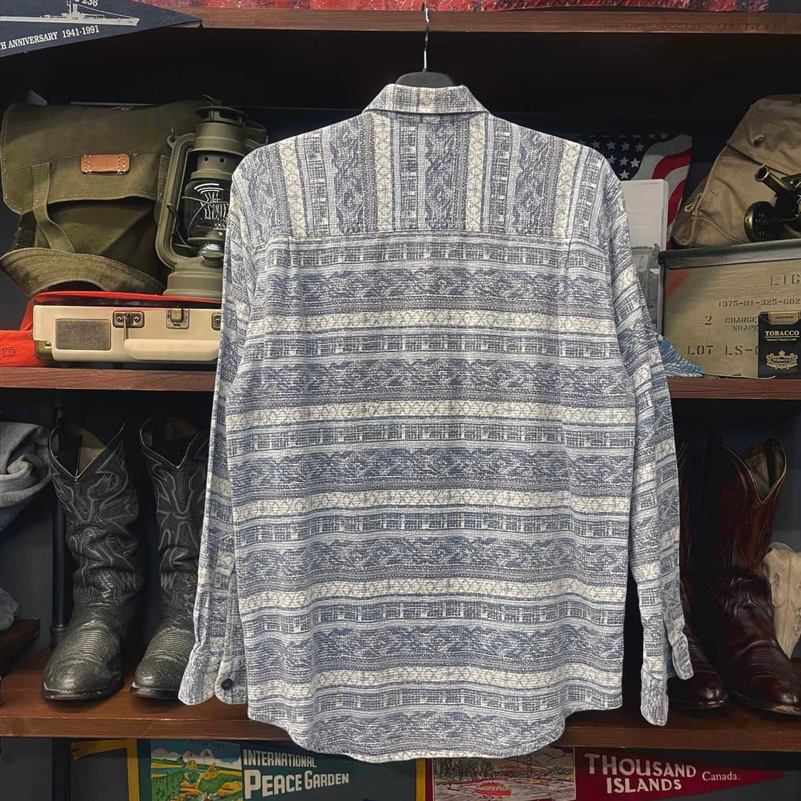 빈티지 멀티 스트라이프 패턴 포켓 셔츠 N508 상품이미지2