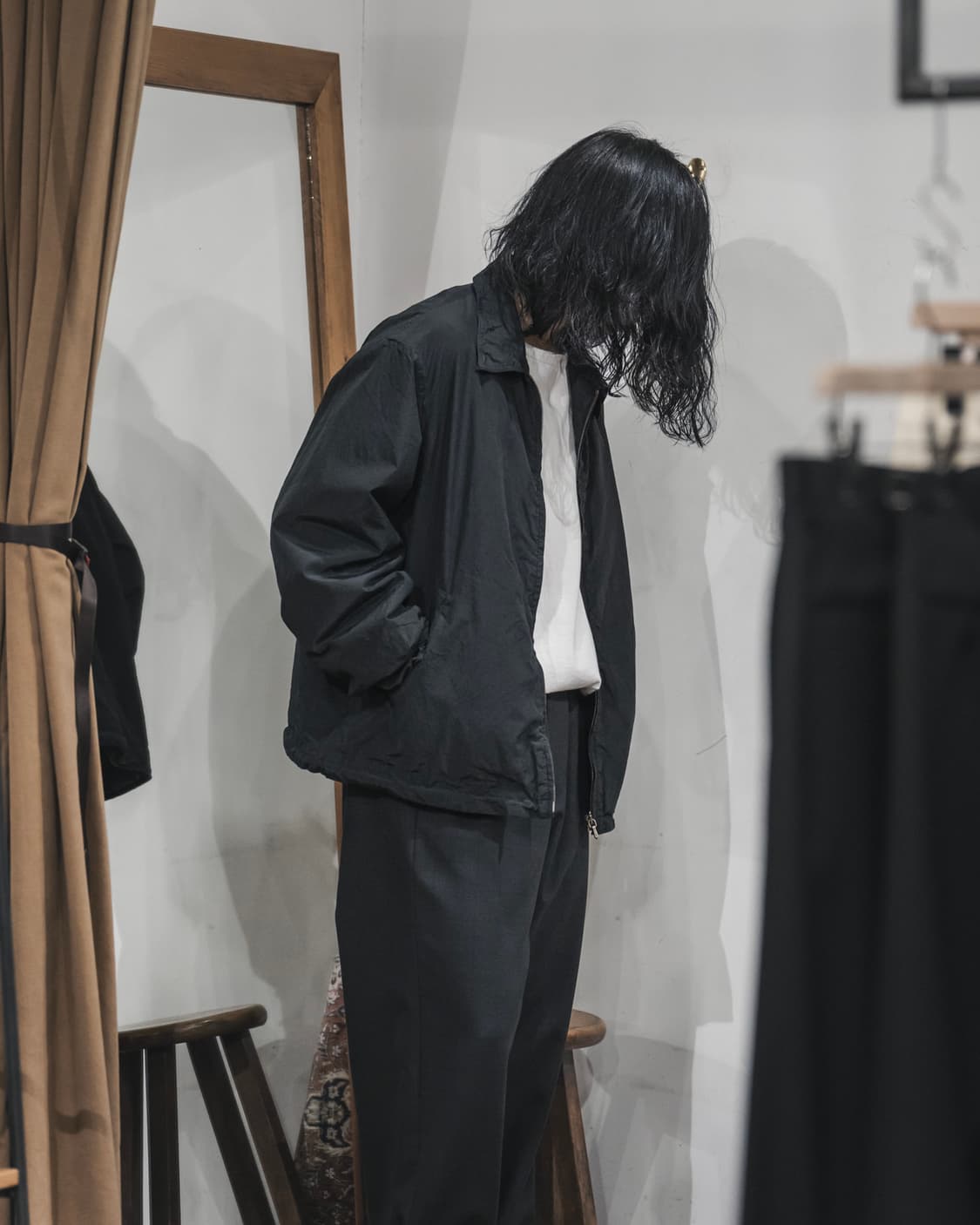 [1] 아프레쎄 25fw 실크 타페타 코치자켓 (black) 택 포함 상품이미지3