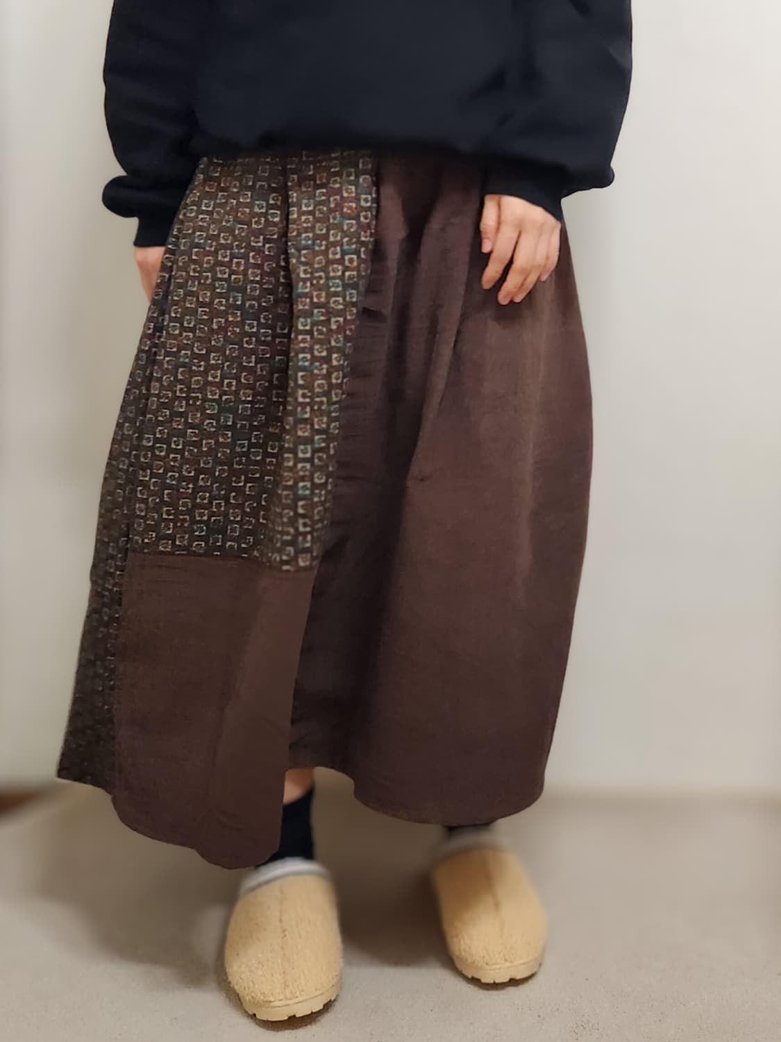 [기장수선가능] 360도 양면 골덴 코듀로이 보헤미안 빈티지 롱스커트 상품이미지3