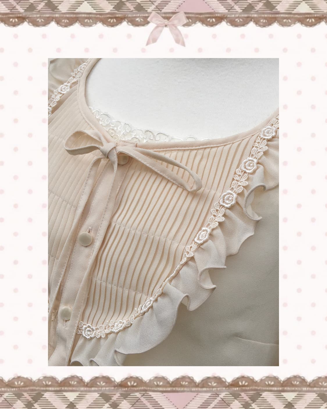 레스트로즈 로즈 리본 러플 블라우스 상품이미지3