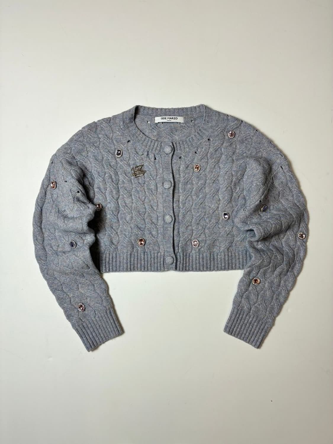 13DE MARZO 큐빅 크롭 케이블 니트 가디건 PN8717 상품이미지1
