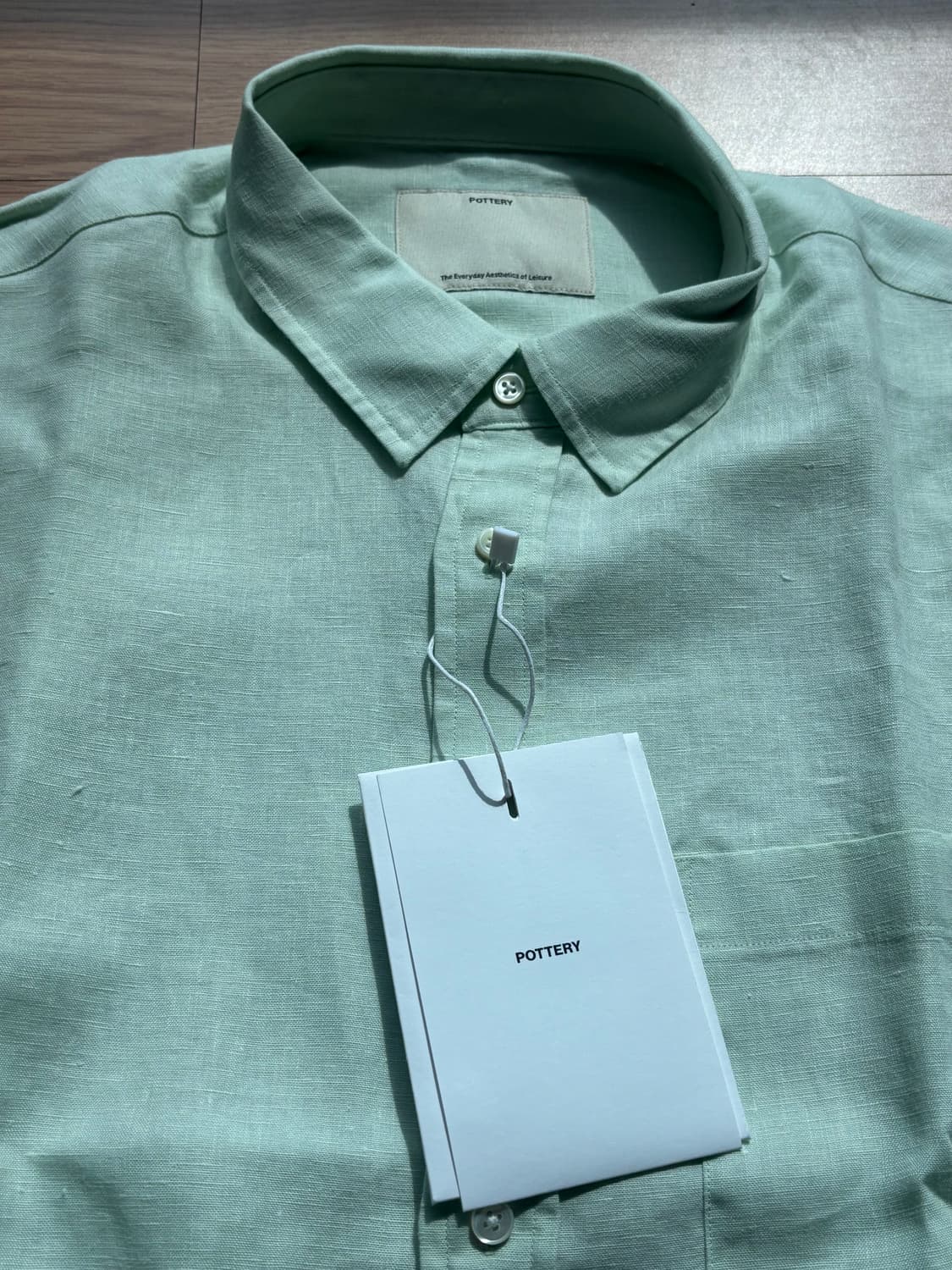 [새상품] 포터리 린넨 컴포트 셔츠 라이트 그린 상품이미지4
