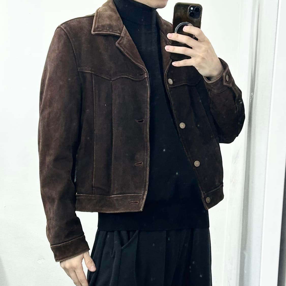 토니웩 웨스턴 스웨이드 크롭 트러커 자켓 상품이미지3