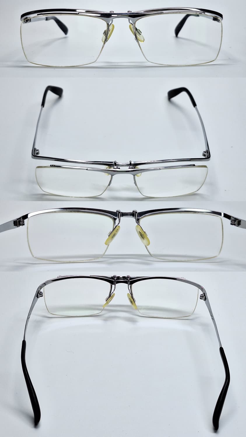 일본산 Fit-UPTE 티타늄 플립업 반무테 안경테 IPWH 실버 기능성 상품이미지6