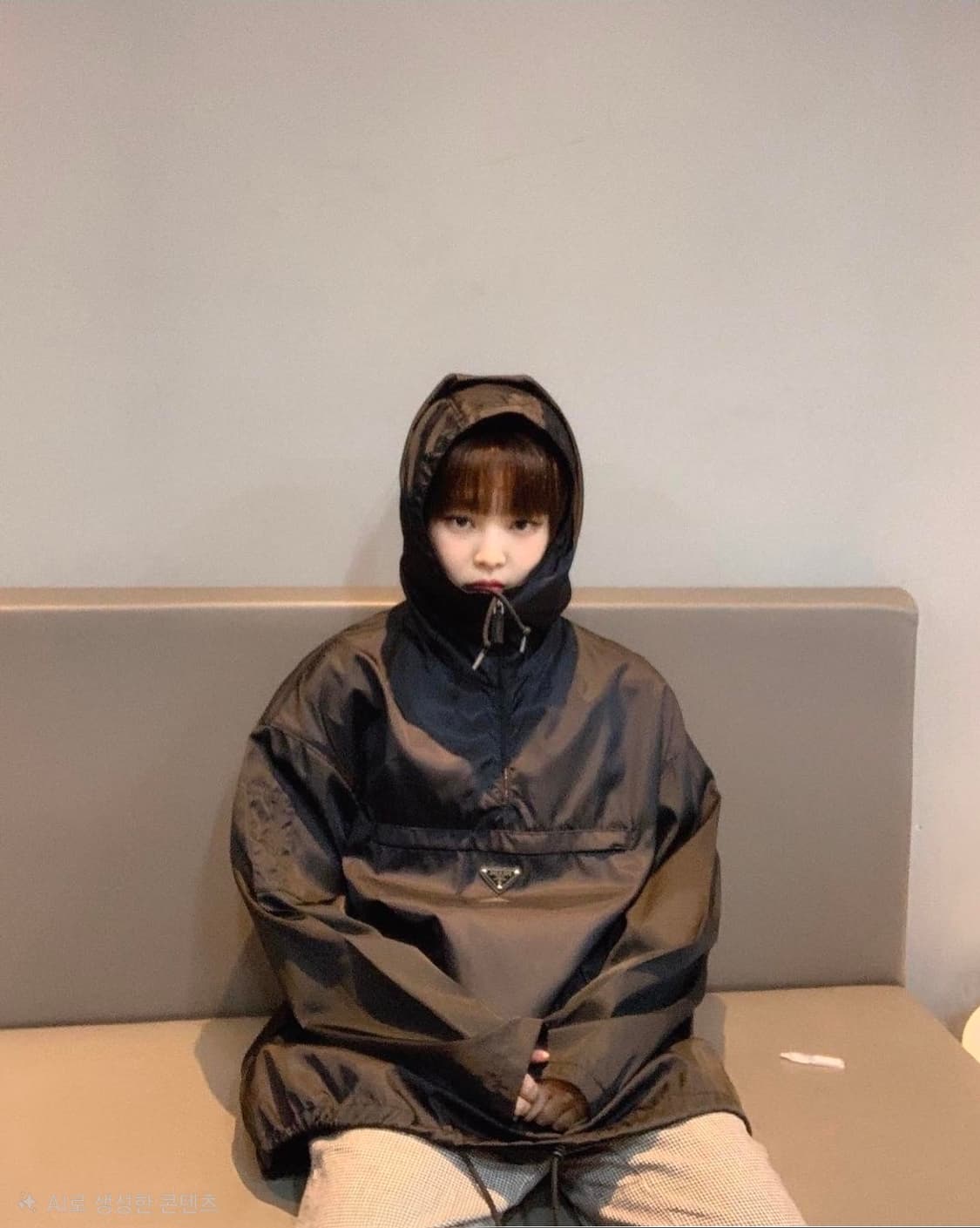 [L] 프라다 18FW 삼각로고 개버딘 아노락 블랙 상품이미지1