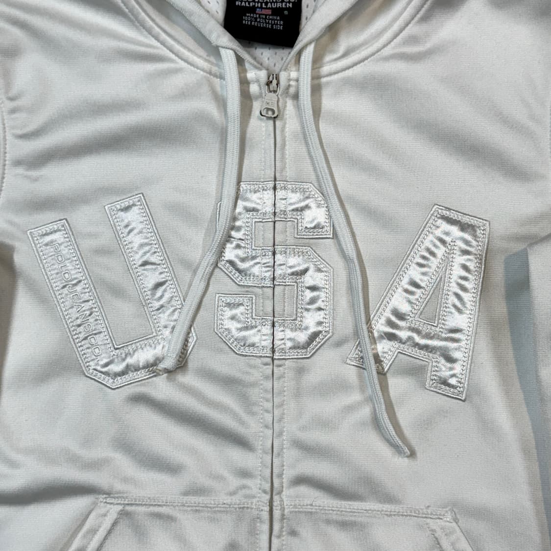 S) 폴로 랄프로렌 진스 하이틴 화이트 후드 집업 져지 상품이미지3