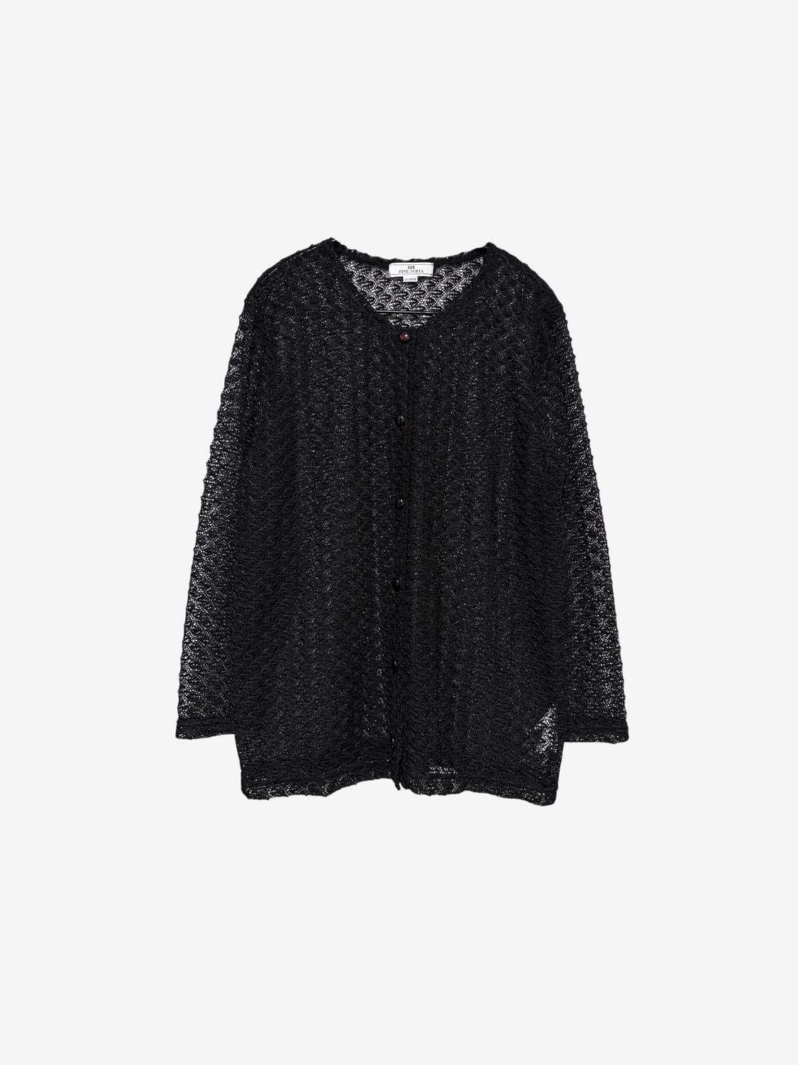 Punching Lace Cardigan – Black 상품이미지4