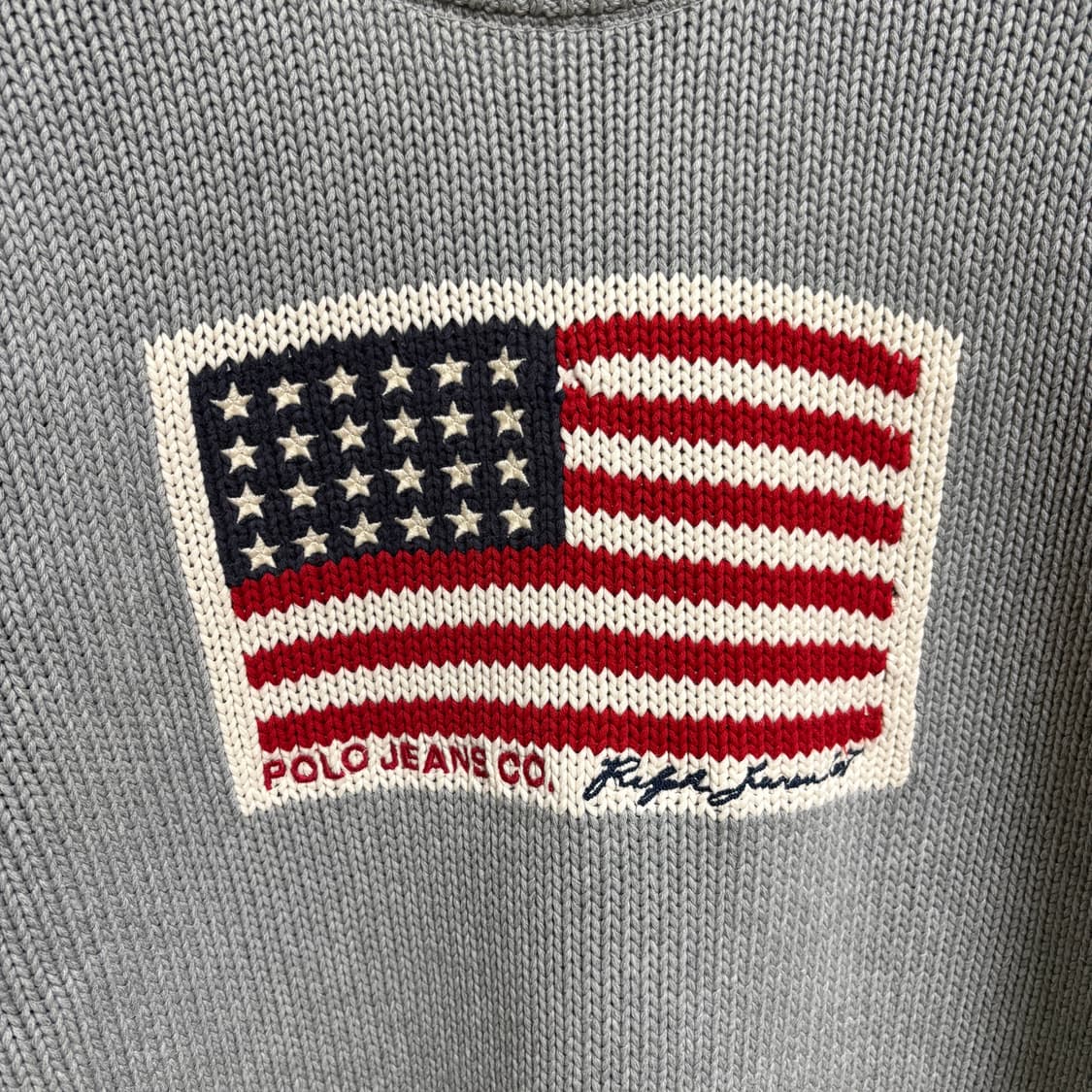 폴로 진스 성조기 코튼 니트 / 그레이, M 상품이미지5