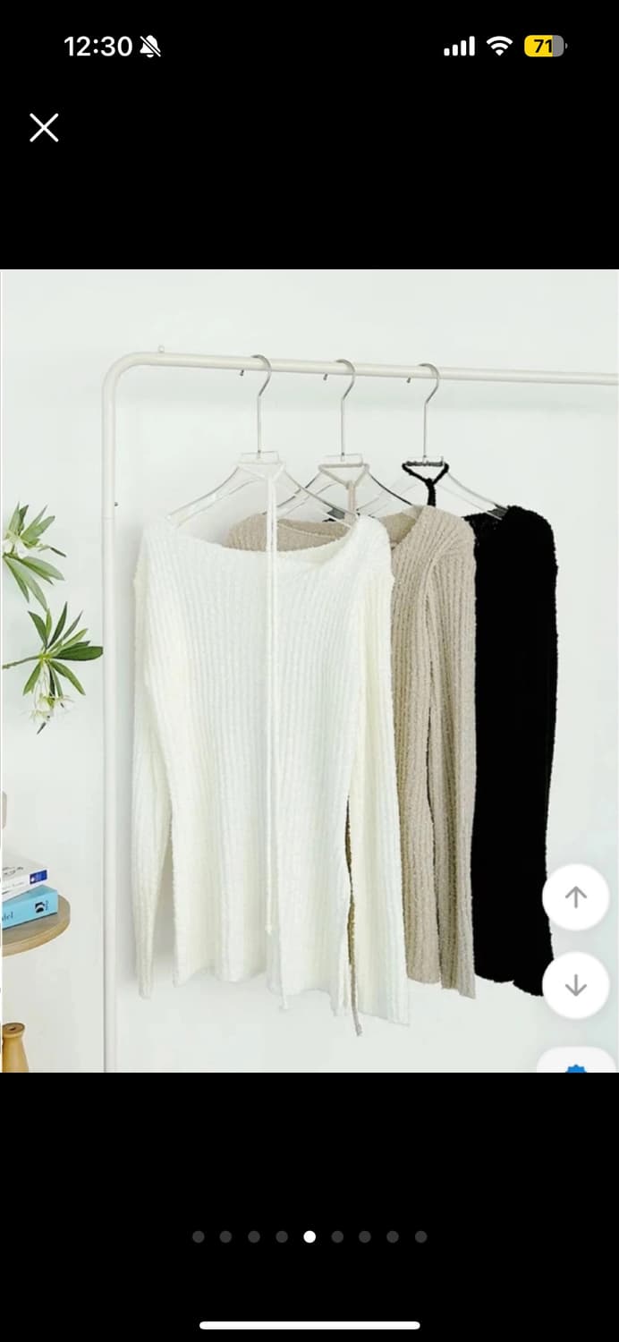 부클 트임 보트넥 셔링 니트 상품이미지6