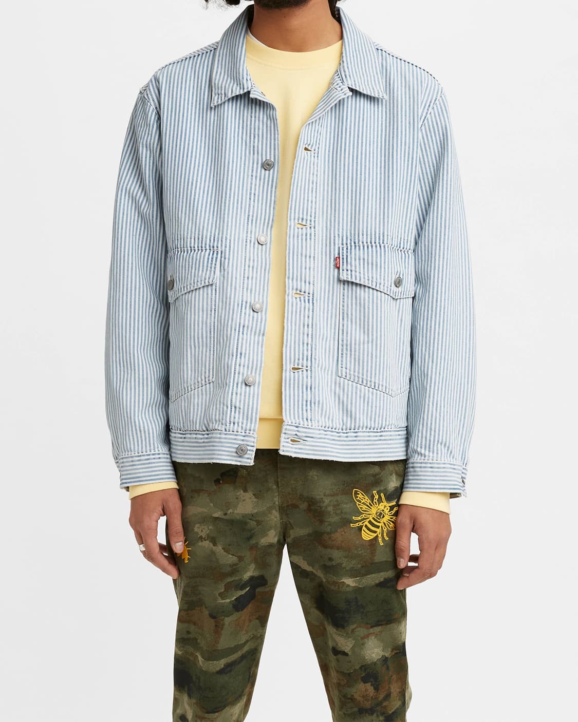 [M] 리바이스 핀스트라이프 레일로드 히코리 트러커 데님 자켓 상품이미지2