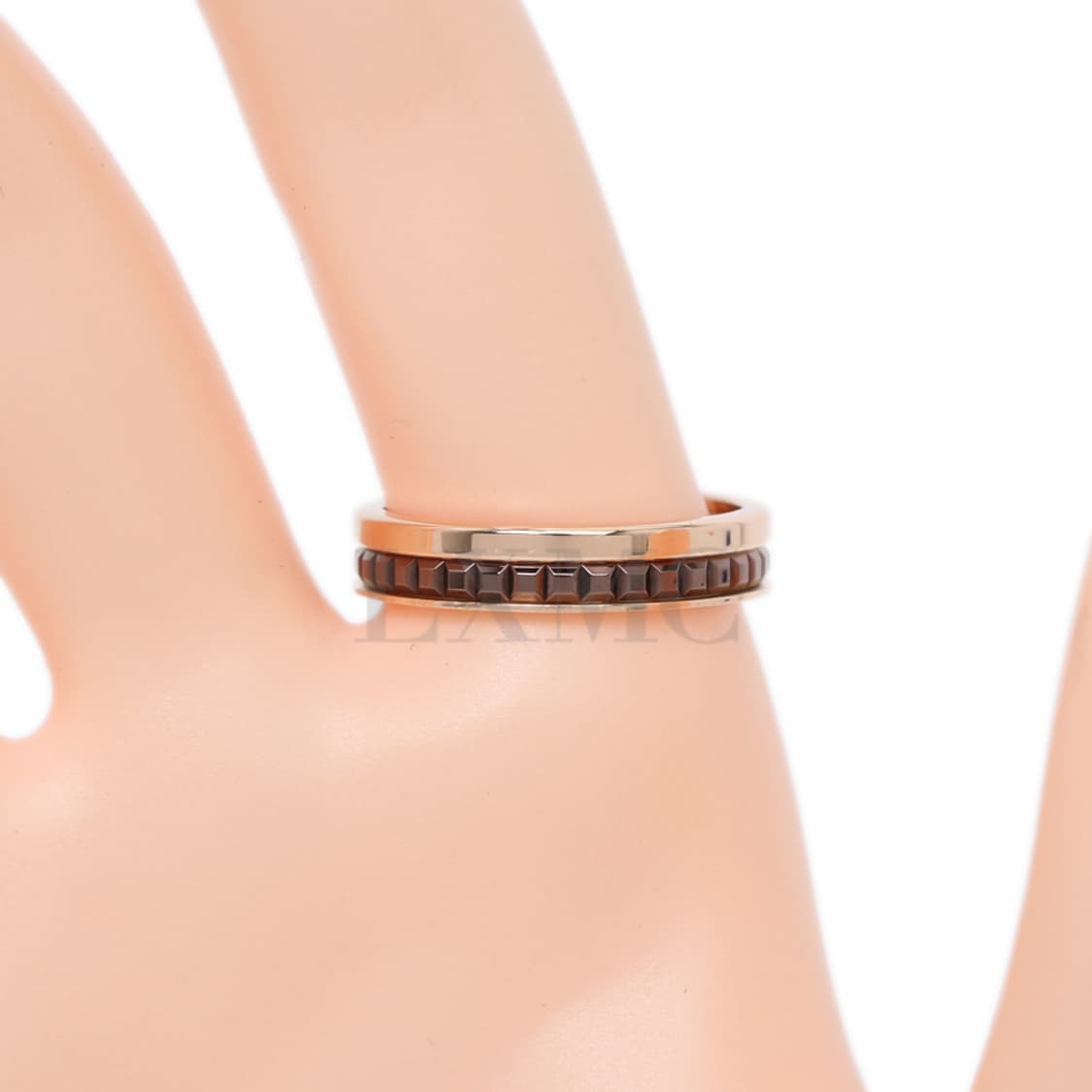부쉐론 콰트로 반지 웨딩 밴드링 18K 로즈골드 브라운 세라믹 51호 상품이미지9