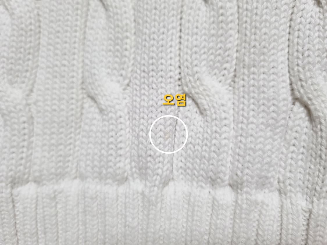 여성 2024 폴로 QR 흰색 화이트 케이블 꽈배기 반팔 니트 스웨터 티 상품이미지8