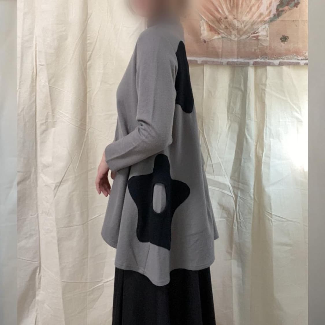 비정형 핀턱 울 플라워 디테일 셔츠 상품이미지3